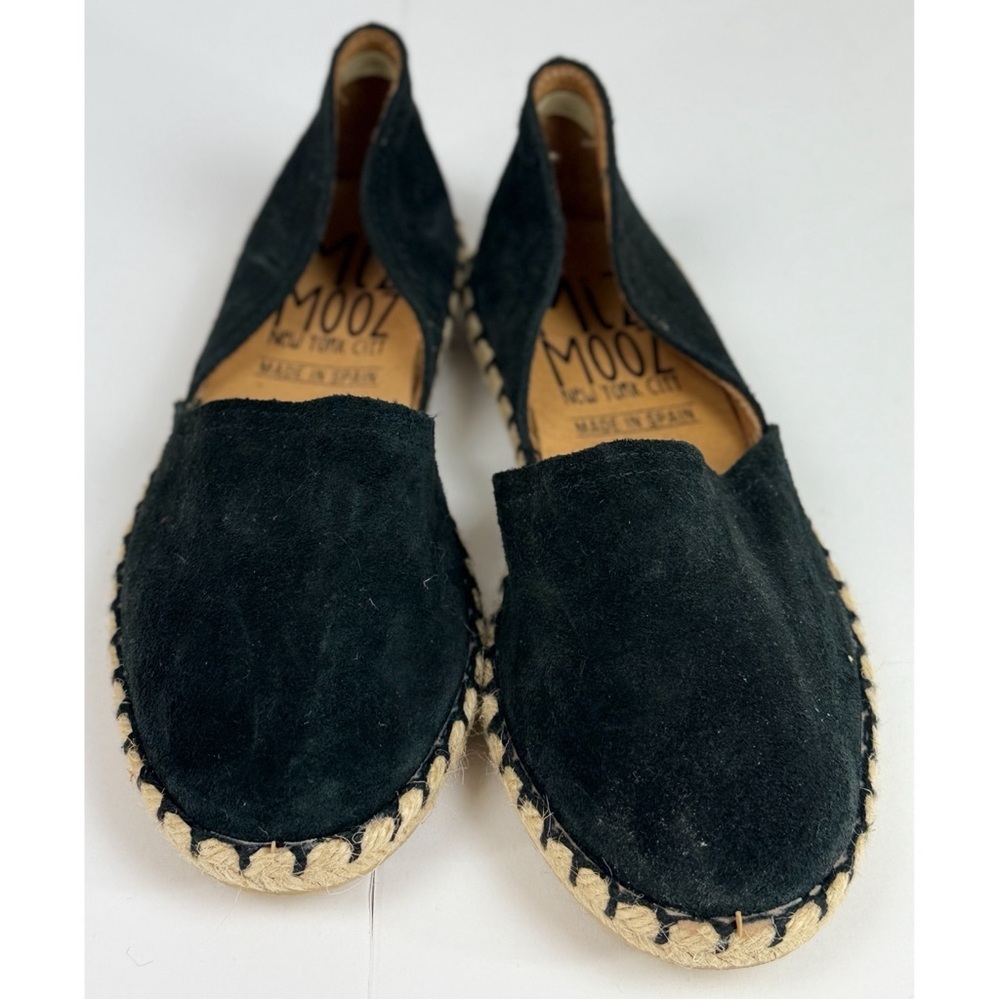 Miz Mooz Women’s Suede Espadrille Flats Carmena Black, size 7US / 37 EU